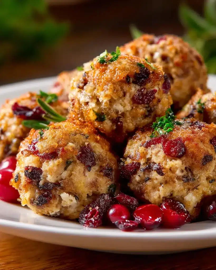 Cranberry Turkey Stuffing Balls