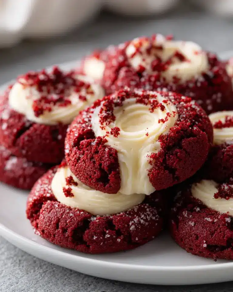 Red Velvet Cream Cheese Thumbprint Cookies