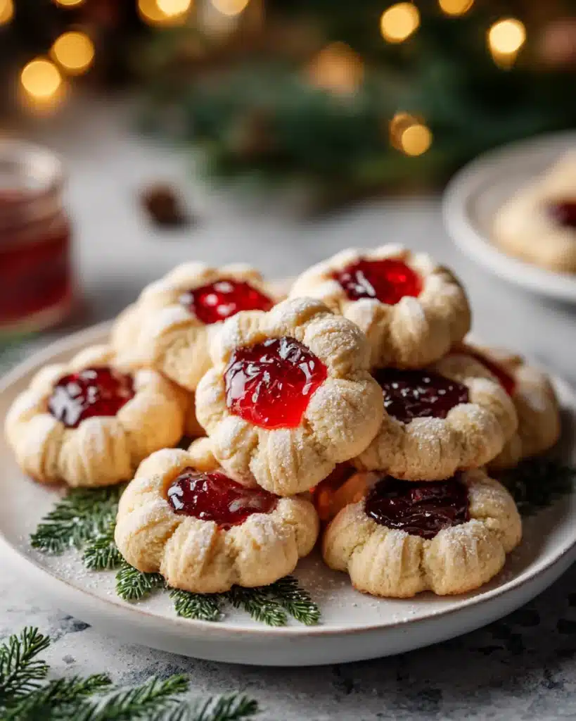 Soft Christmas Thumbprint Cookies