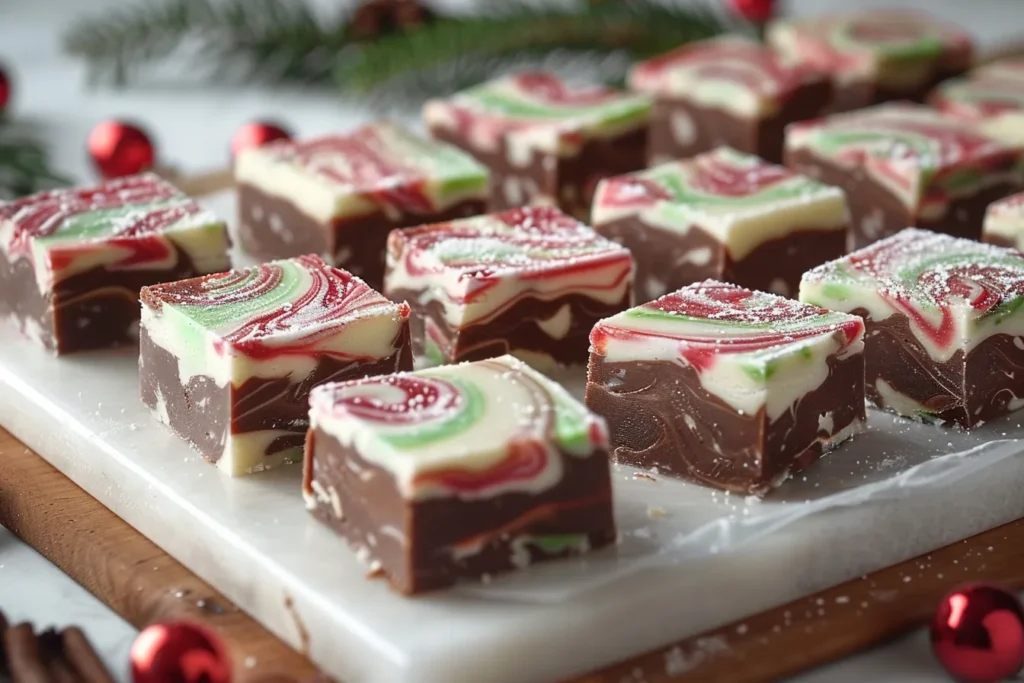 3-Ingredient Christmas Swirl Fudge