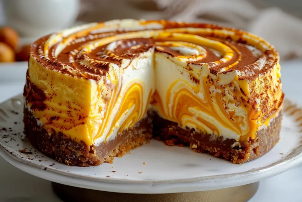 Cheesecake with Pumpkin Swirl