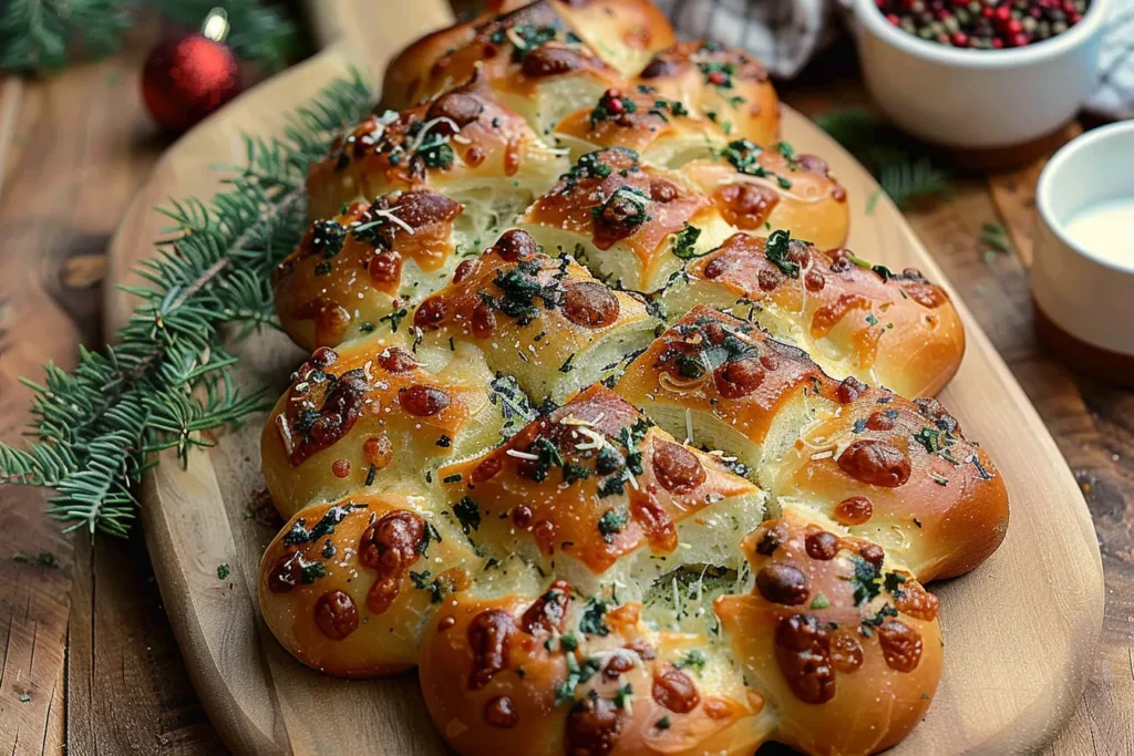 Cheesy Christmas Tree Bread
