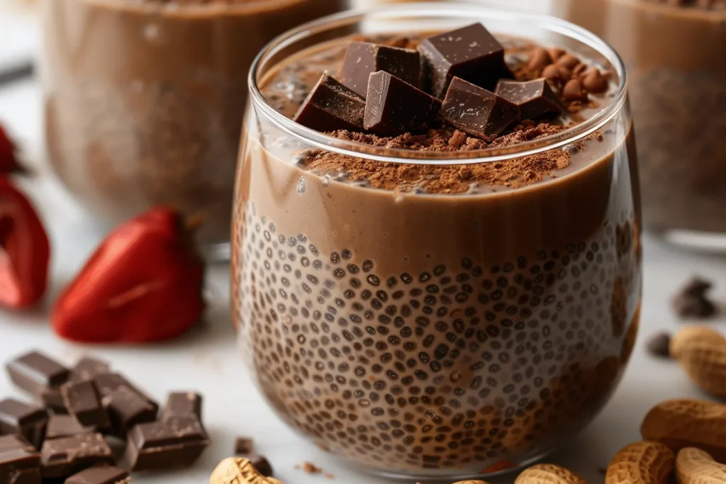 Chocolate Peanut Butter Chia Seed Pudding