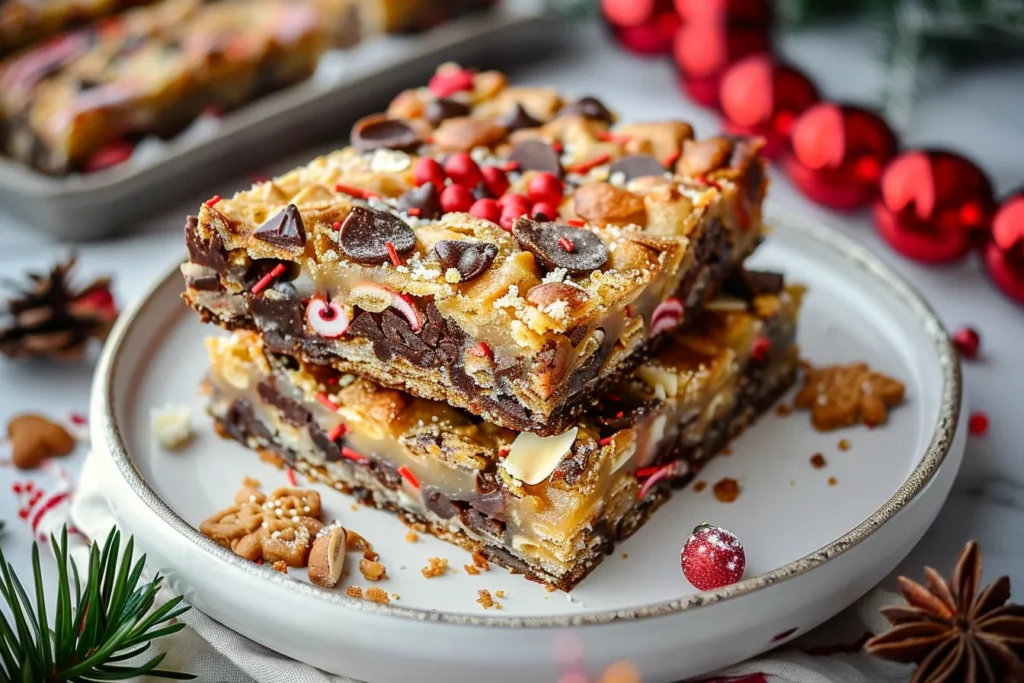 Christmas Magic Bars - 7 Layer Bars Holiday Recipe