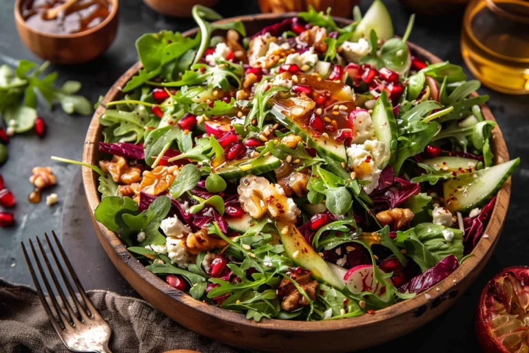 Christmas Salad with Honey Mustard Dressing.