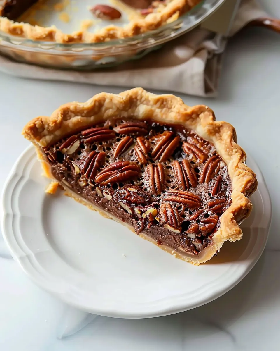 Classic Chocolate Pecan Pie upscaled 68e47a77edebf