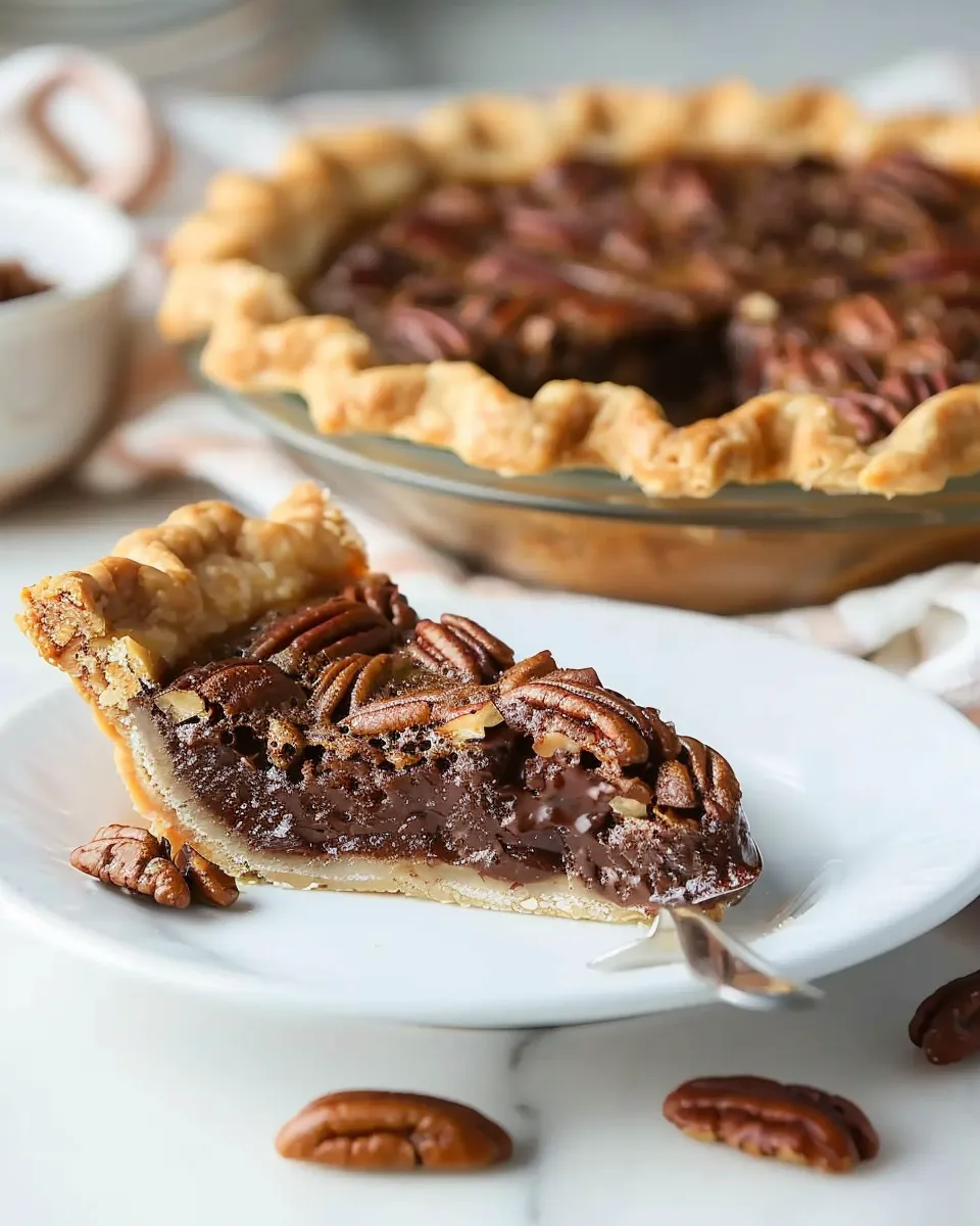 Classic Chocolate Pecan Pie upscaled 68e47bded14d7