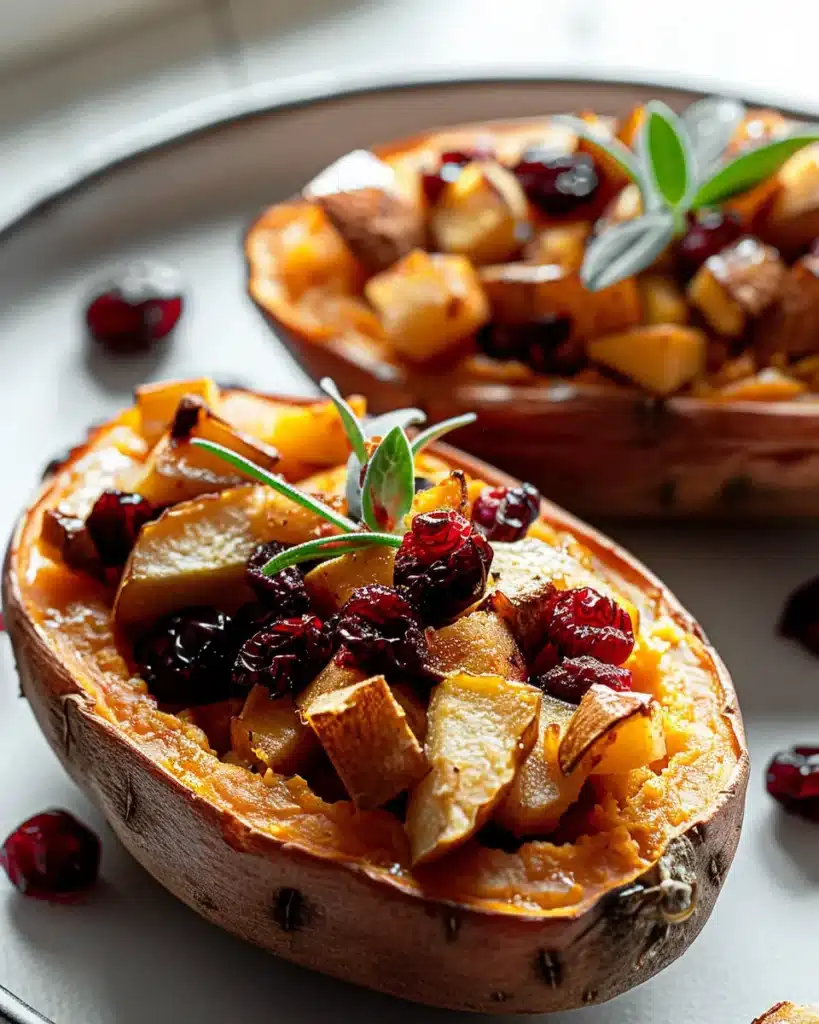 Cranberry Apple Twice-Baked Sweet Potatoes