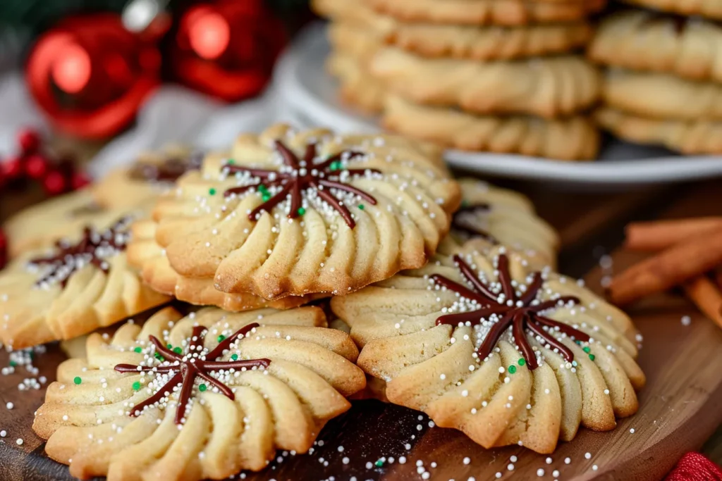 Easy Christmas Holiday Butter Cookies Recipe dipped