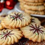 Easy Christmas Holiday Butter Cookies Recipe dipped