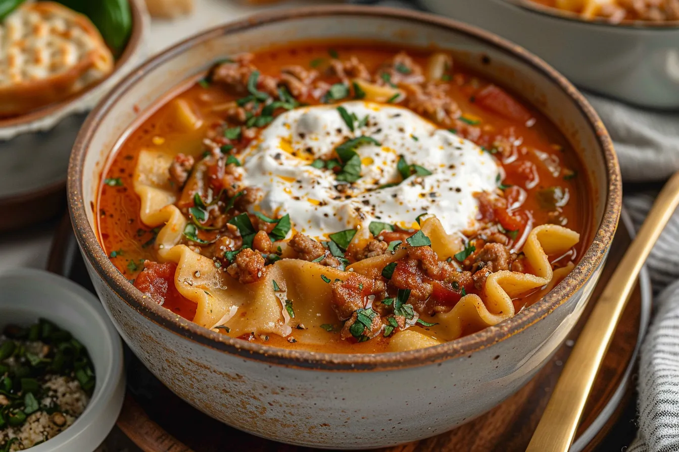 GlutenFree Lasagna Soup DairyFree 4 Gluten Free Lasagna Soup upscaled 68e71b1f73d9c