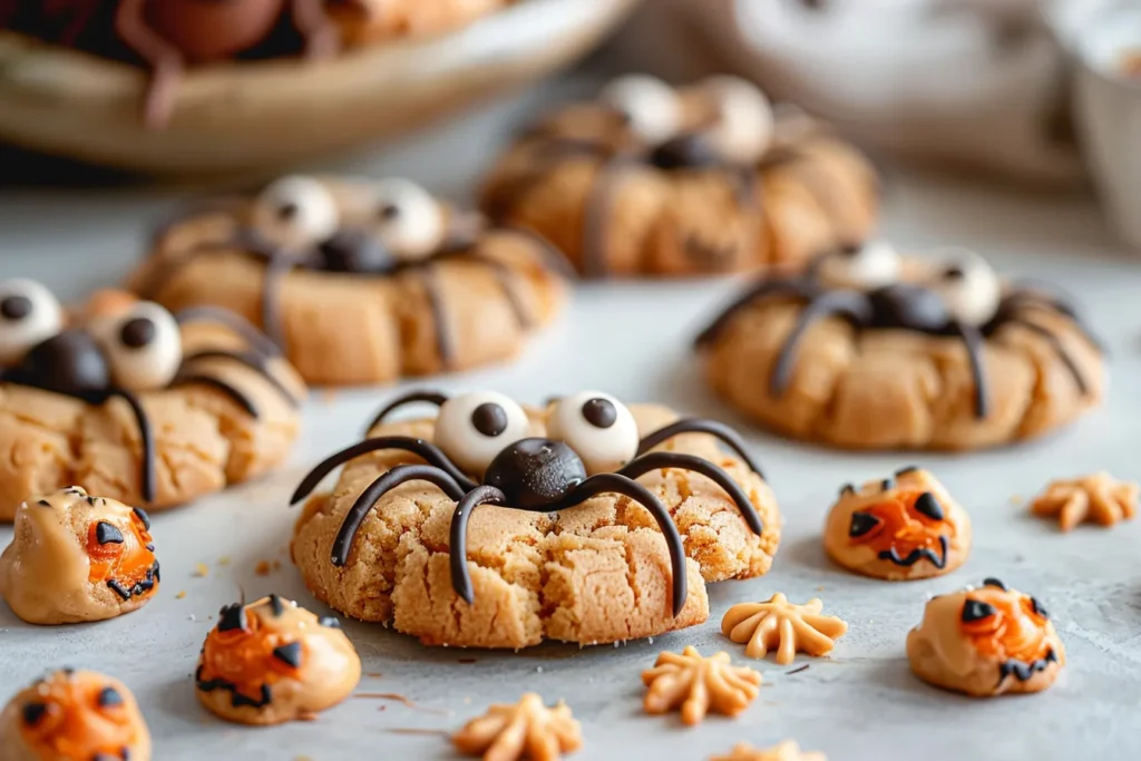 Halloween Peanut Butter Spider Cookies