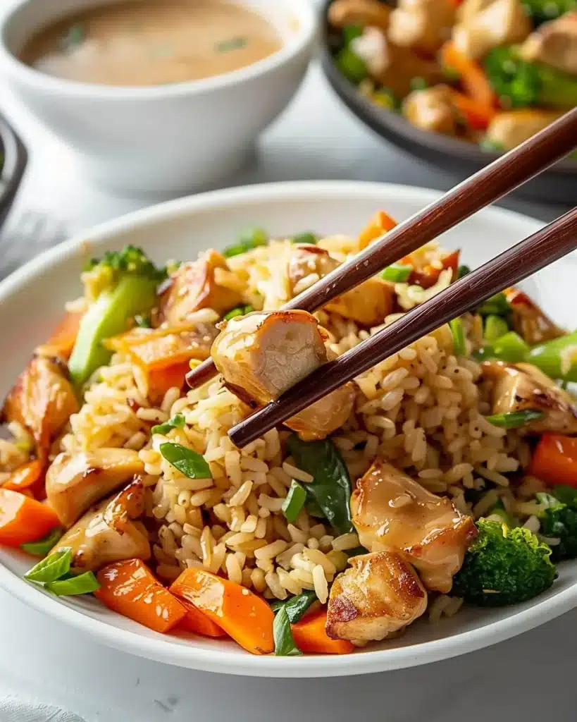 Hibachi Chicken with Fried Rice and Vegetables