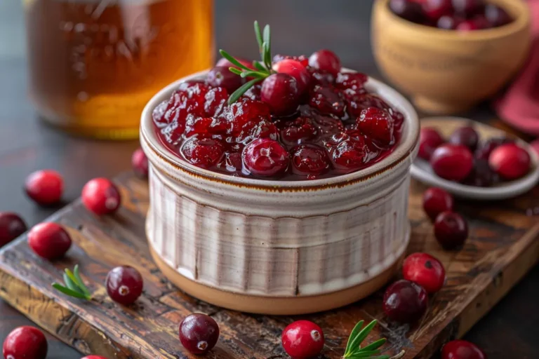 Honey Bourbon Cranberry Sauce