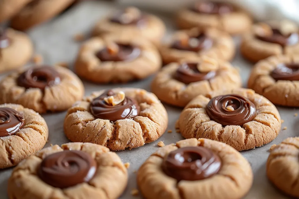 Peanut Butter Nutella Thumbprint Cookies