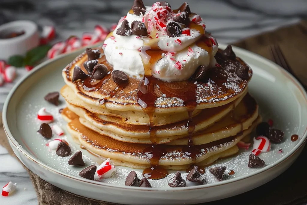Peppermint Chocolate Chip Pancakes