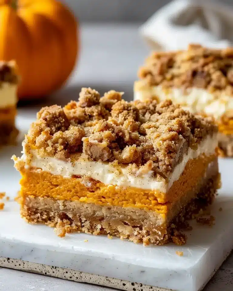 Pumpkin Cheesecake Bars with Streusel