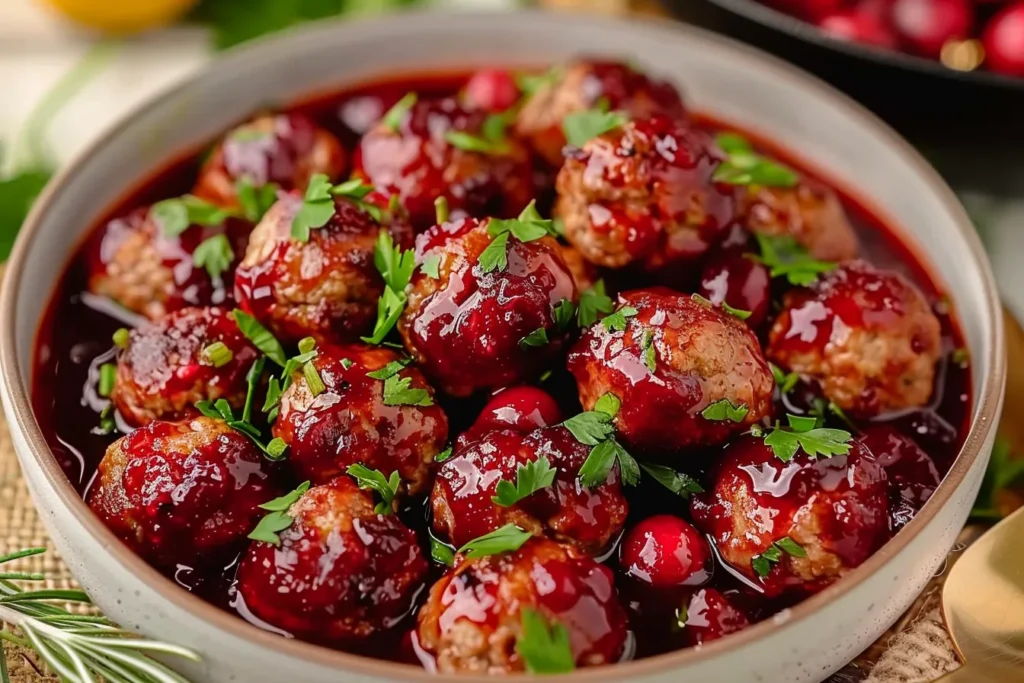 Quick Cranberry Meatballs (Christmas Recipe)