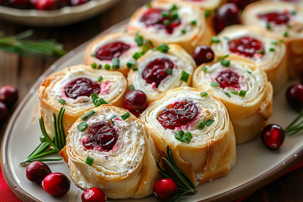 Savory Christmas Cranberry Roll Ups