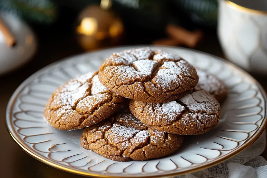 Soft and Spiced Gingerbread Crinkle Cookies