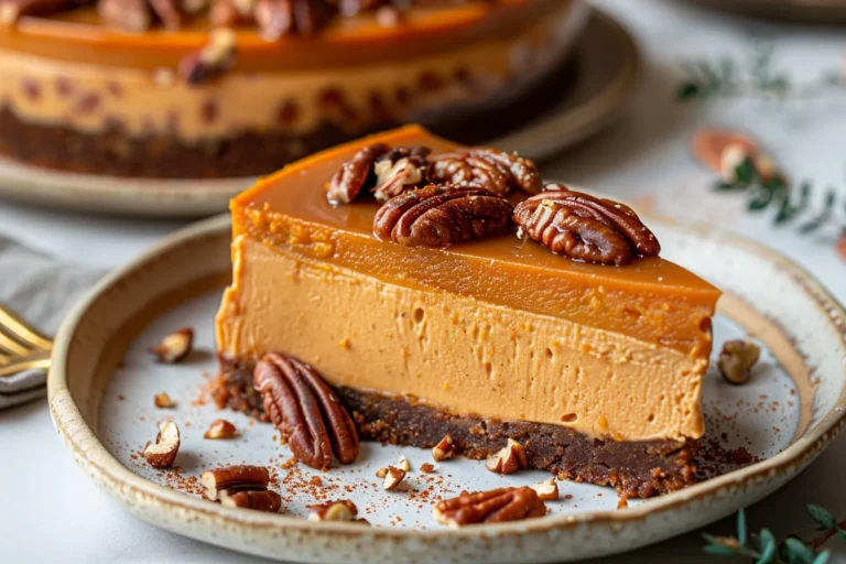 Sweet Potato Cheesecake with Pecan Praline Topping