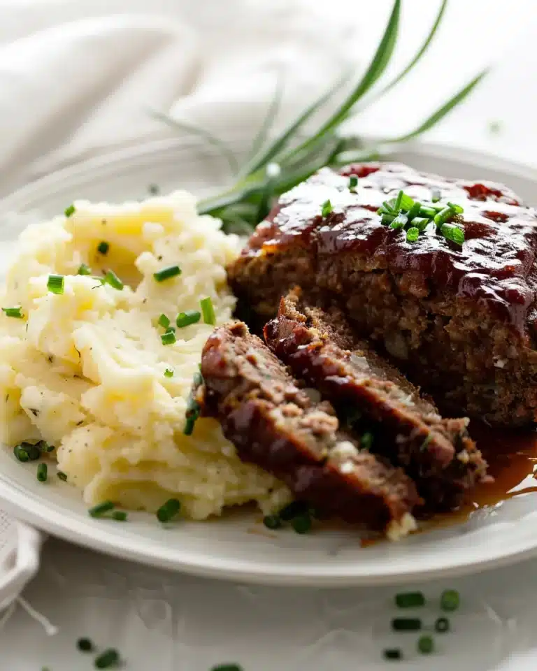 meatloaf and creamy mashed potatoes