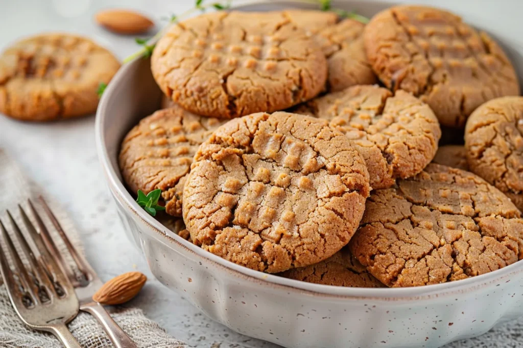 AIR FRYER ALMOND BUTTER COOKIES (JUST 3 INGREDIENTS!)
