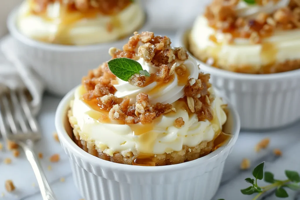 Apple Crisp Mini Cheesecakes