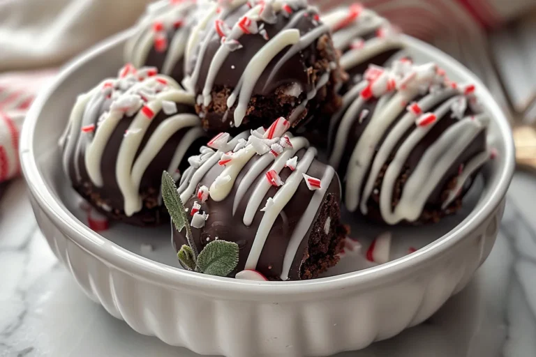 Candy Cane Brownie Bombs Chocolatey