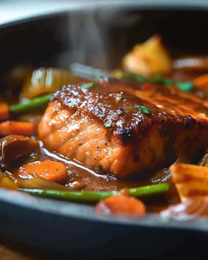 Caribbean Brown Stew Salmon