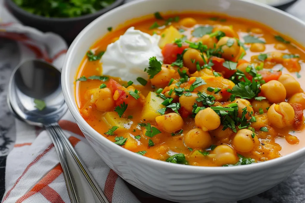 Chickpea Coconut Curry Soup