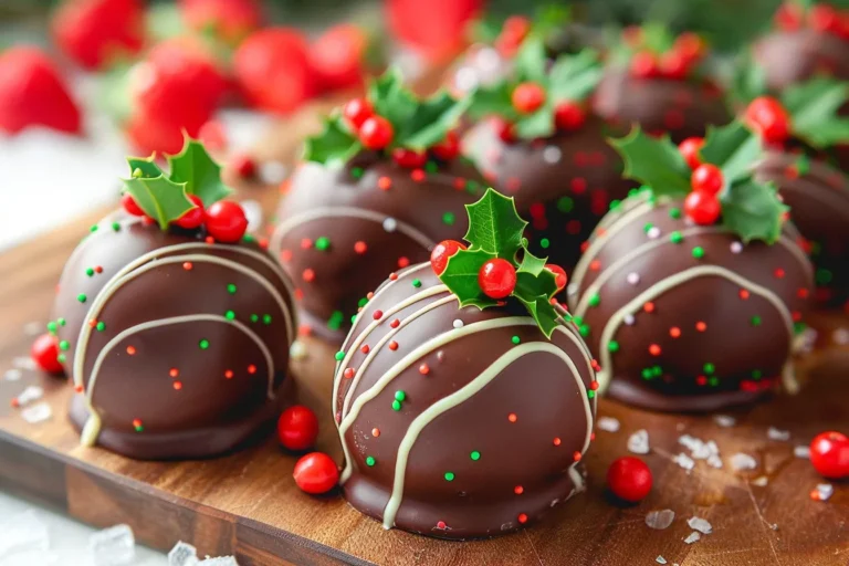 CHRISTMAS LIGHTS CHOCOLATE COVERED STRAWBERRIES