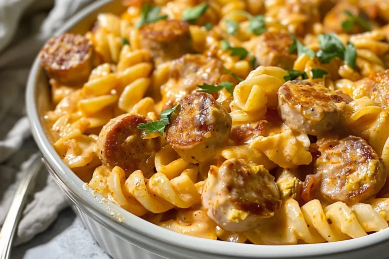 Creamy Buffalo Ranch Sausage &amp; Chicken Pasta