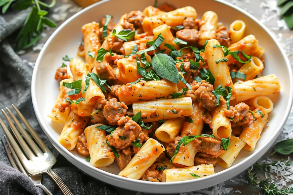 Creamy Sausage Rigatoni