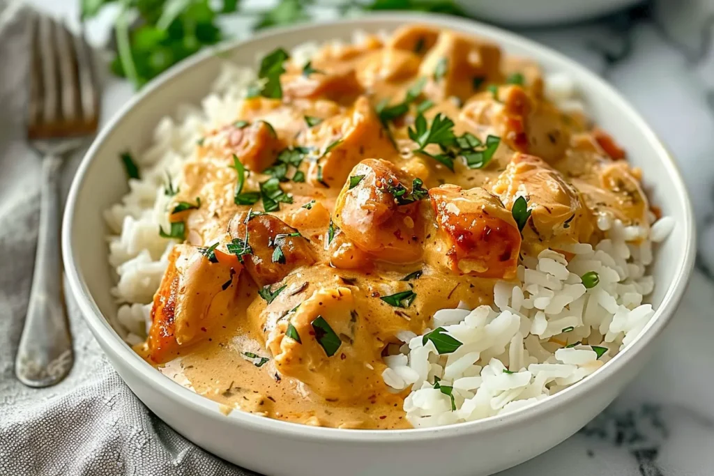 Creamy Smothered Chicken and Rice recipe
