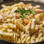 Creamy White Cheddar Garlic Cajun Chicken Pasta