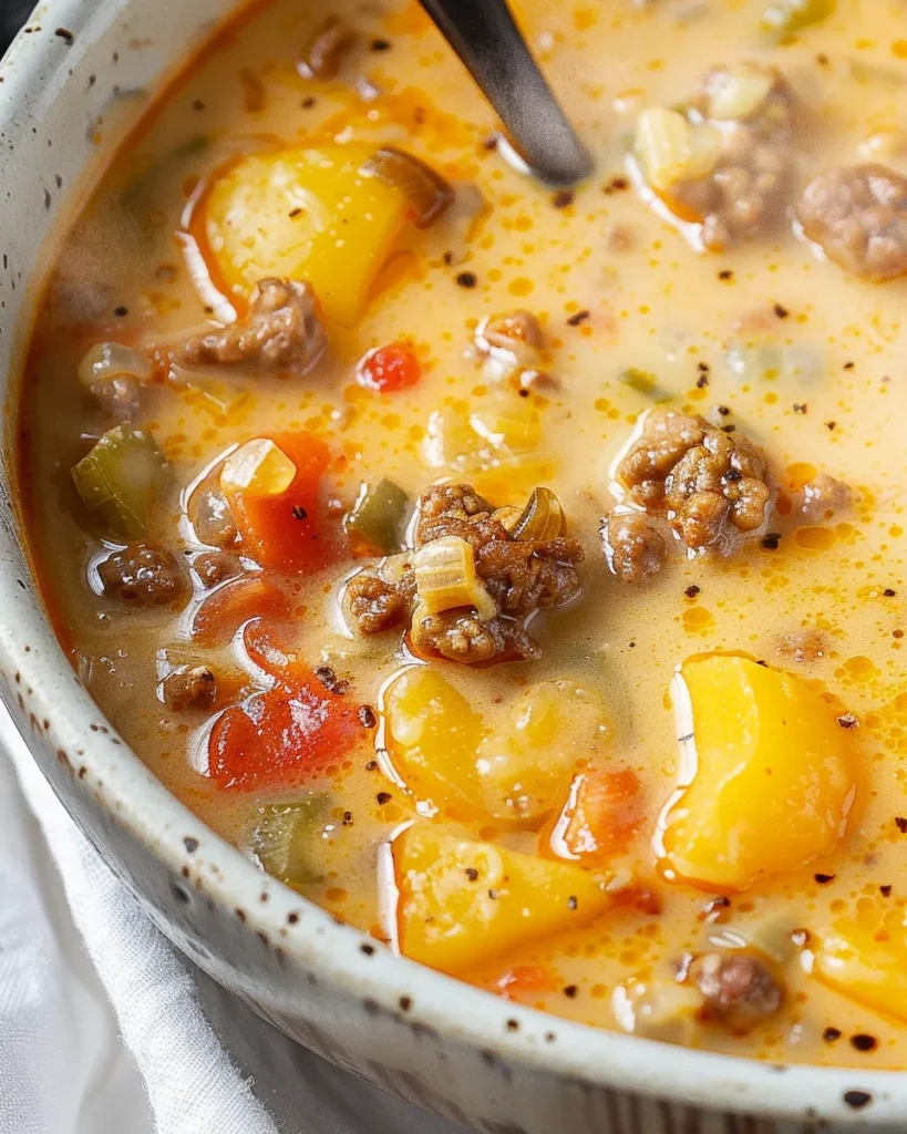 CROCKPOT CHEESEBURGER SOUP
