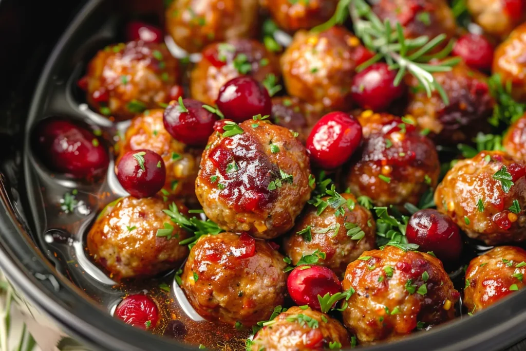 CROCKPOT CRANBERRY MEATBALLS