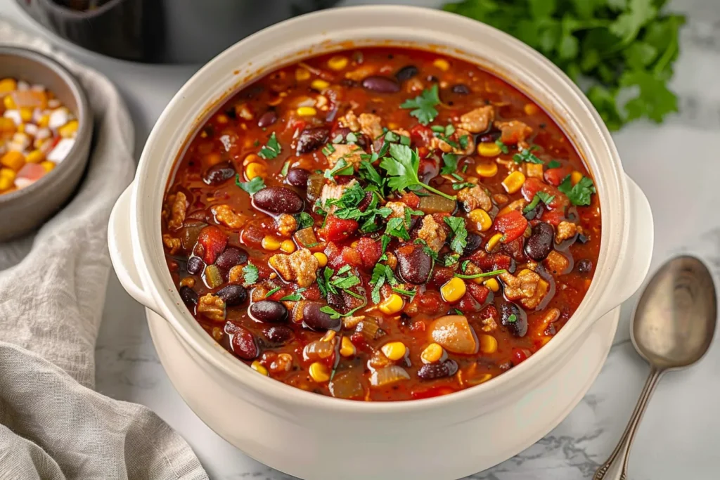 CROCKPOT TURKEY CHILI