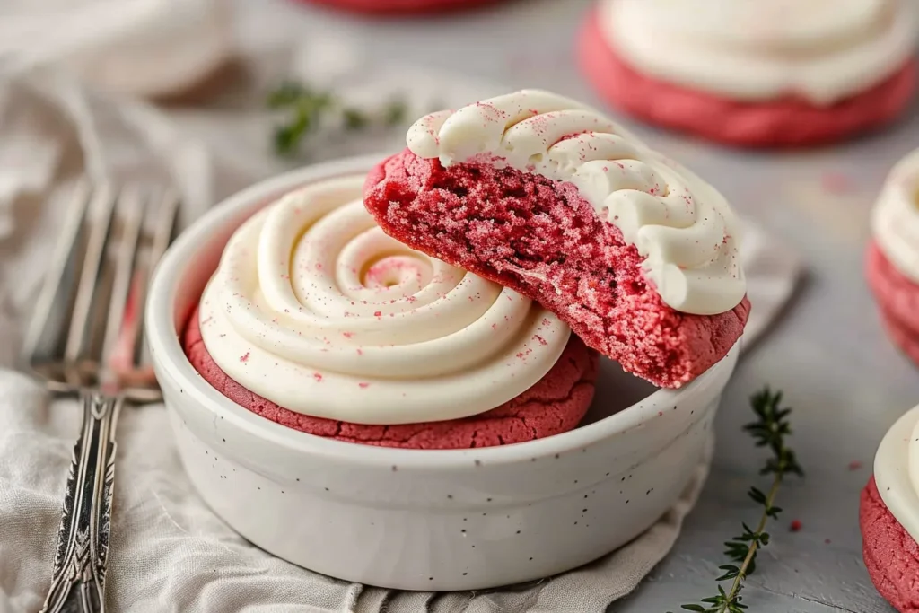 CRUMBL Pink Velvet Cookies with Cream Cheese Frosting
