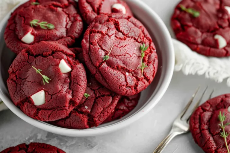 Red Velvet Cookies Made with Cake Mix