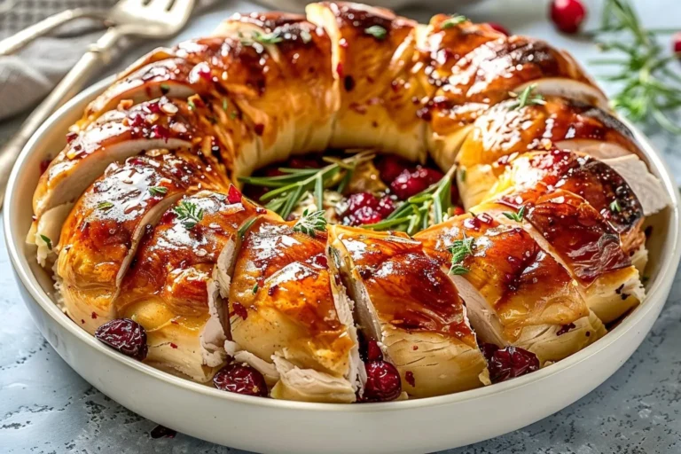 Savory turkey and cranberry crescent ring