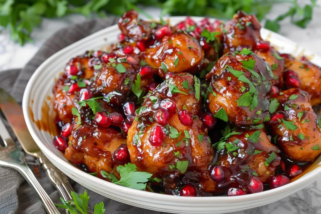 Sticky Pomegranate Chicken