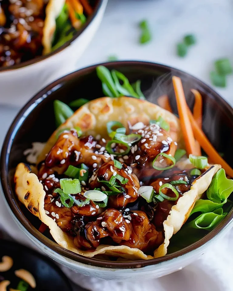 TERIYAKI CHICKEN WONTON TACO BOWLS