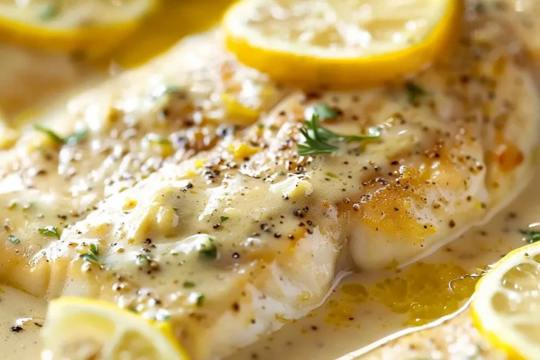 Baked Fish with Lemon Cream Sauce