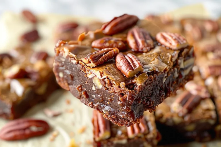 Caramel Pecan Brownies (No-Bake, Vegan)
