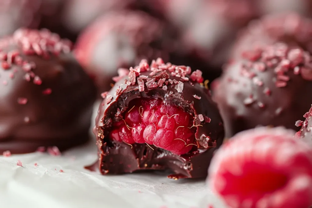 Chocolate-Covered Raspberry Bites