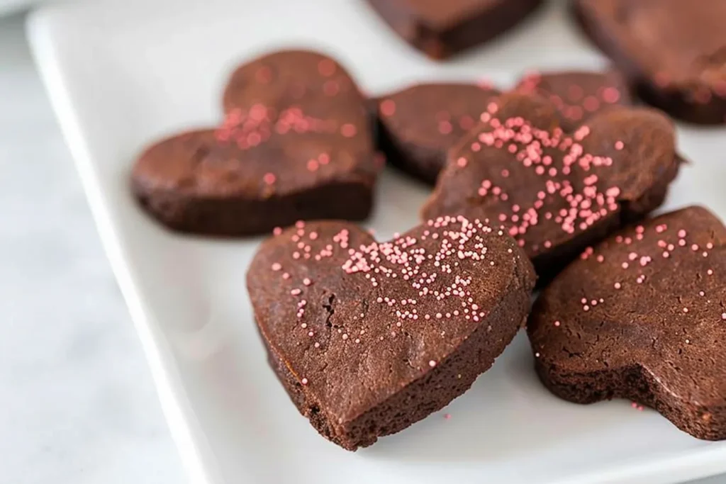 Chocolate Shortbread Heart Cookies