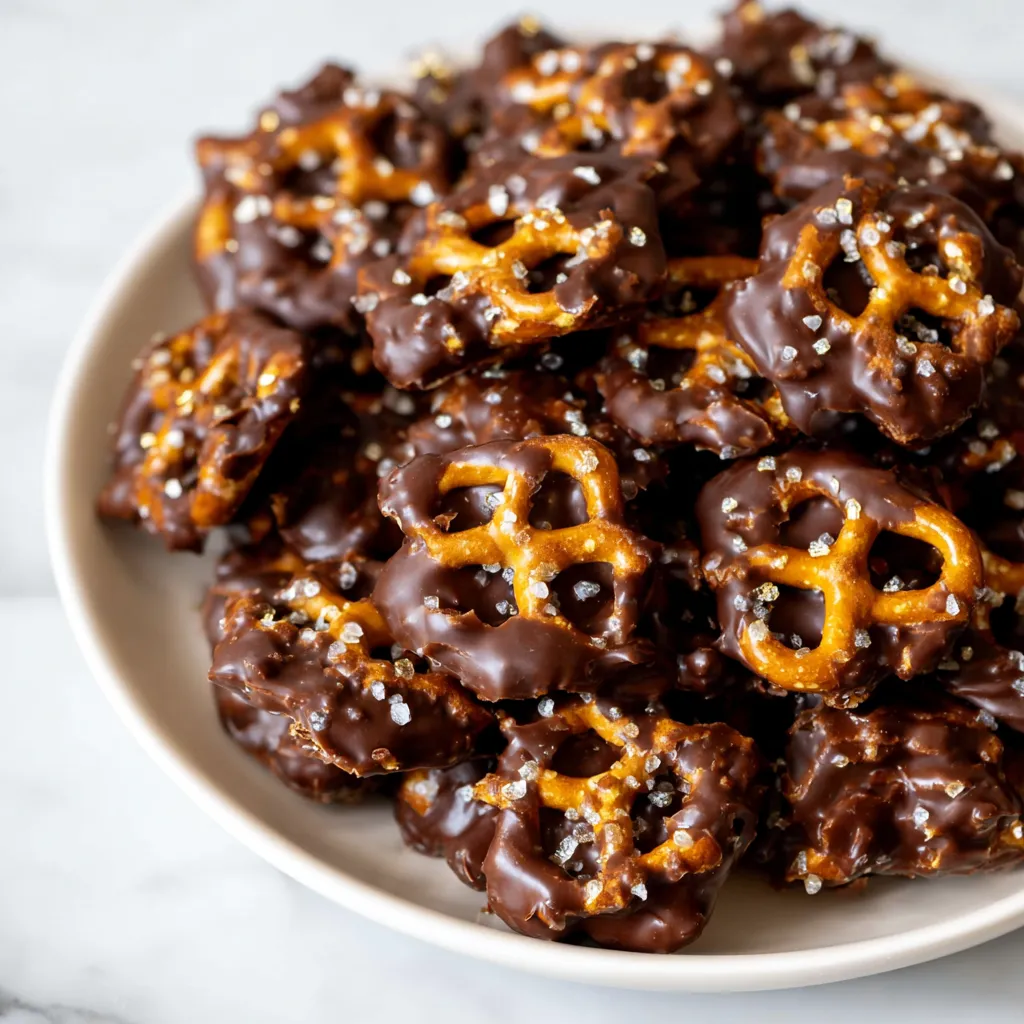 Crockpot Chocolate Pretzel Clusters