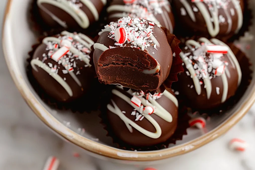 Peppermint Hot Chocolate Truffle Bombs